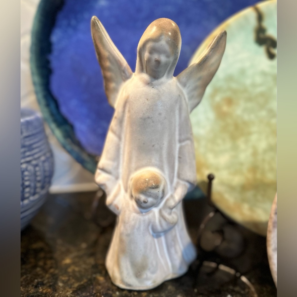 VINTAGE McCarty Pottery Angel with Child